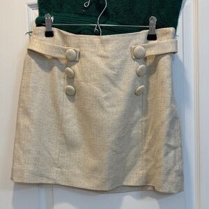 NWOT J Crew Elegant Cream Skirt with Button Accents